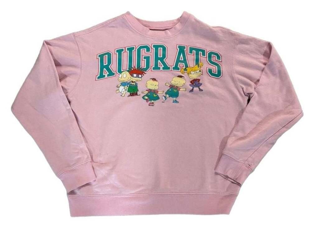 Nickelodeon Rugrats Graphic Sweatshirt Pink Pullover Crew Neck